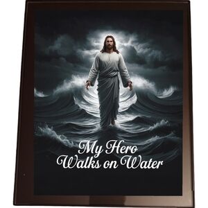 Jesus Walks On Water In A Glass Front Frame 8x10 Picture AI wall art